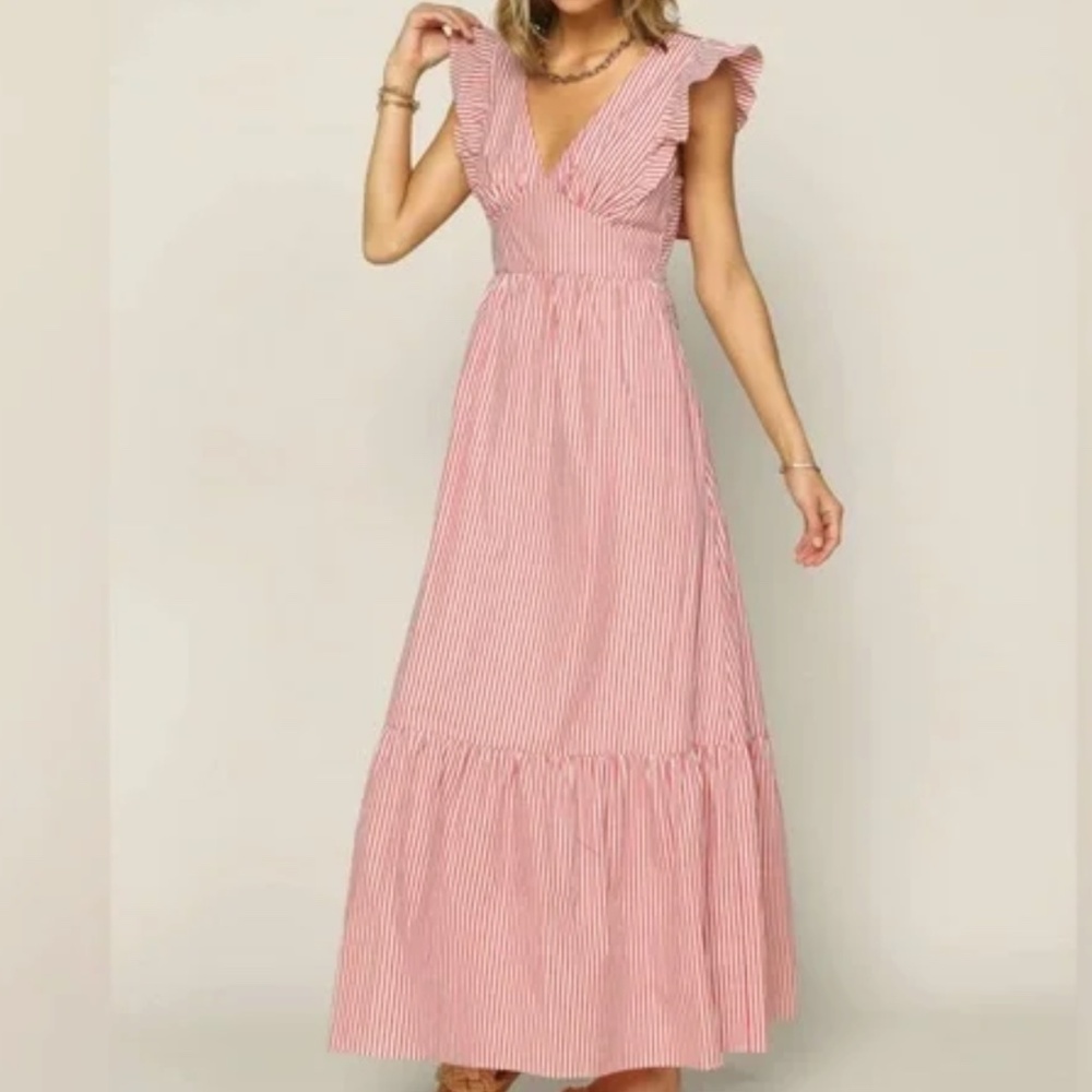 Skies Are Blue striped dress, maxi dress medium